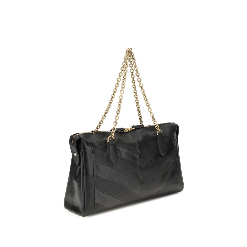 Bolso de hombro Valentino Garavani negro de piel de cordero Ovis Aries Aries