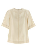 Loulou De Saison Beige Silk Blouse