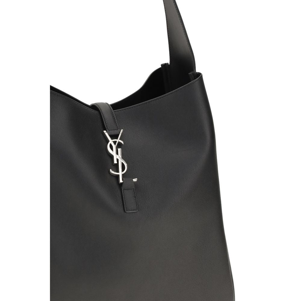 Bolso de hombro Saint Laurent de piel de becerro negra Bos Taurus
