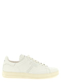 Zapatillas bajas de cuero blanco Tom Ford