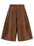 Haikure Brown Lambskin Bermuda Shorts