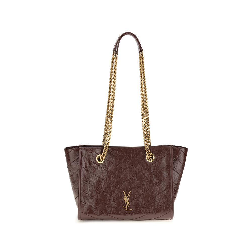 Bolso de hombro Saint Laurent de piel de becerro marrón Bos Taurus