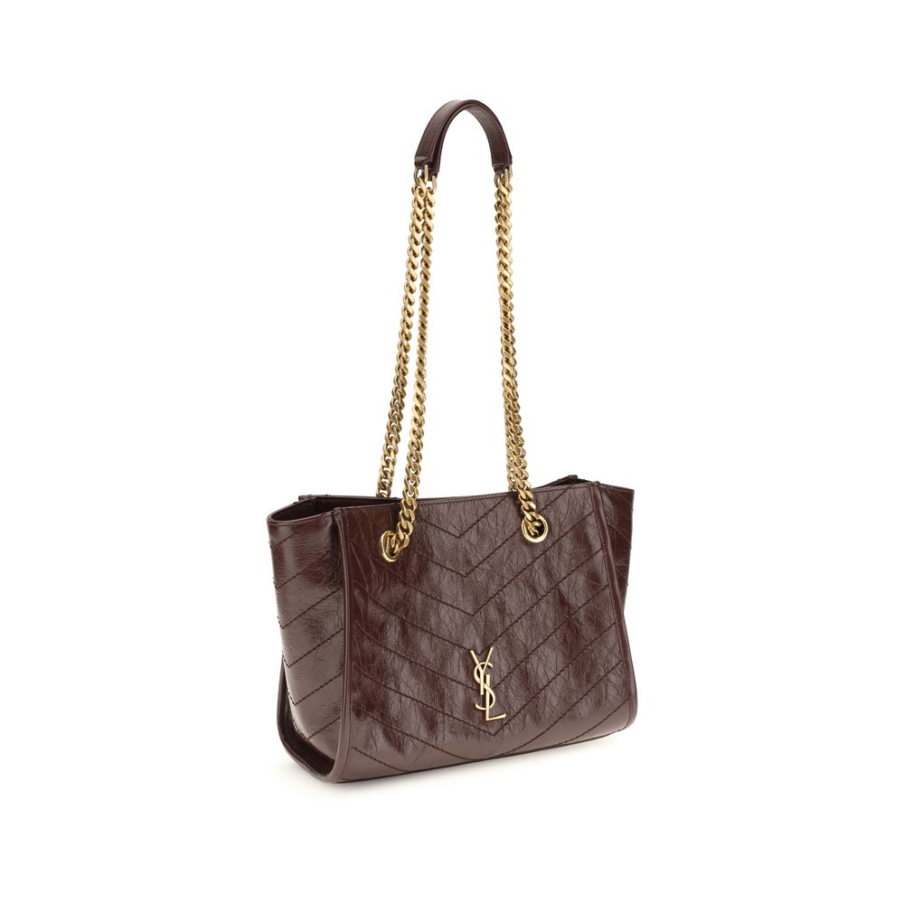 Bolso de hombro Saint Laurent de piel de becerro marrón Bos Taurus