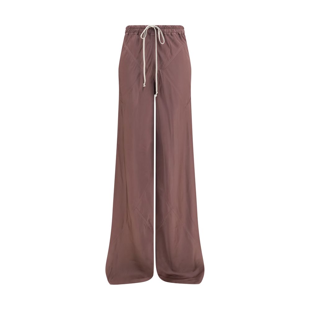 Pantalones casuales de seda marrón Rick Owens