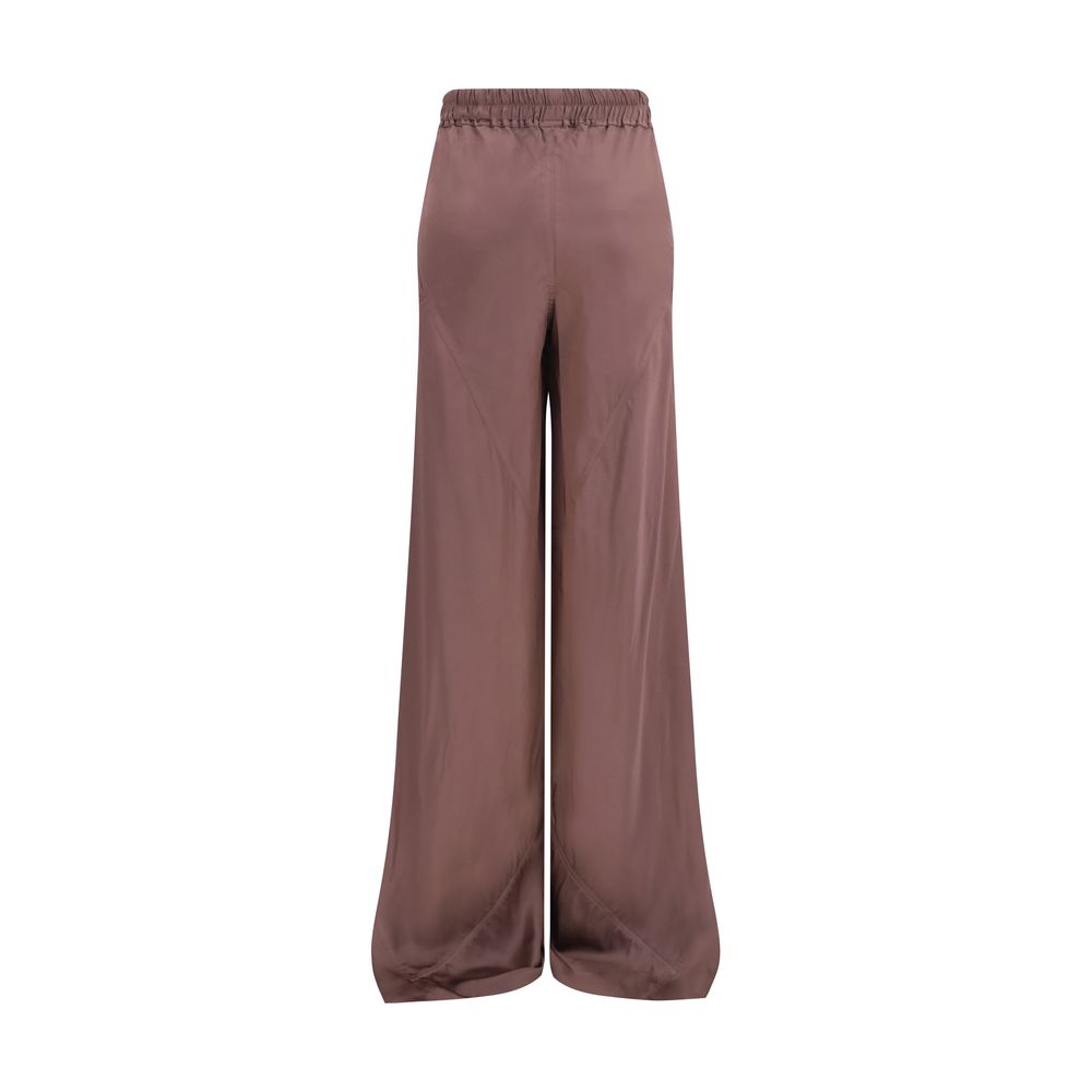 Pantalones casuales de seda marrón Rick Owens