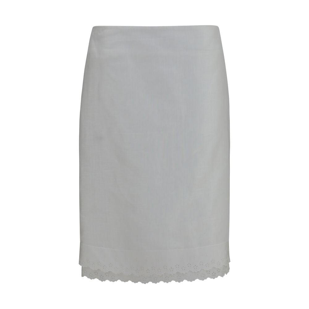 Magda Butrym White Cotton Midi Skirt