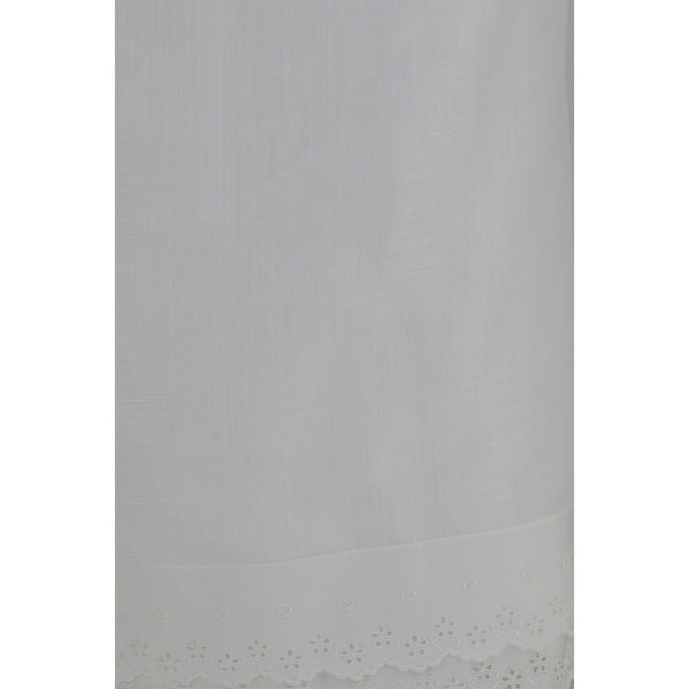 Magda Butrym White Cotton Midi Skirt