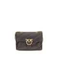 PINKO Bolso de Hombro de Piel de Becerro Marrón Bos Taurus