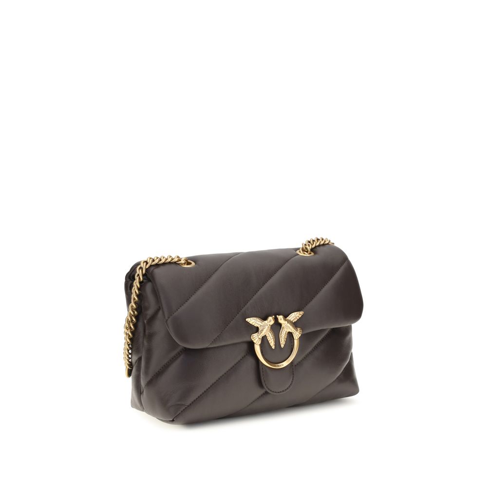 PINKO Bolso de Hombro de Piel de Becerro Marrón Bos Taurus
