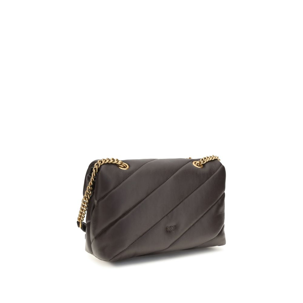 PINKO Bolso de Hombro de Piel de Becerro Marrón Bos Taurus