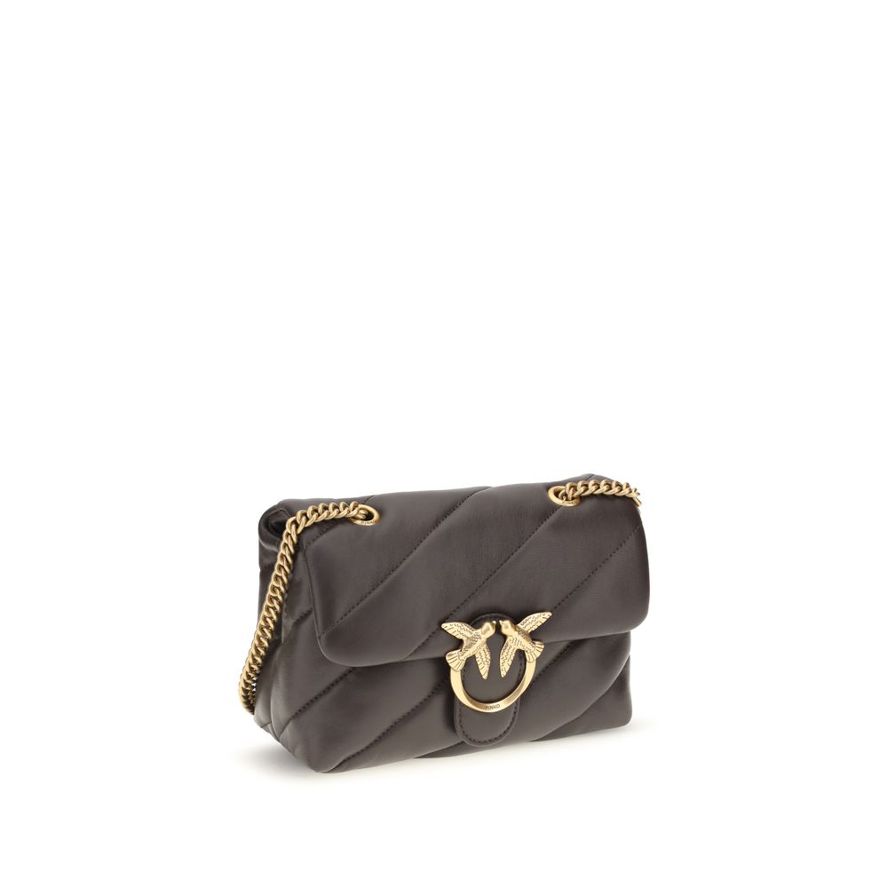 PINKO Bolso de Hombro de Piel de Becerro Marrón Bos Taurus