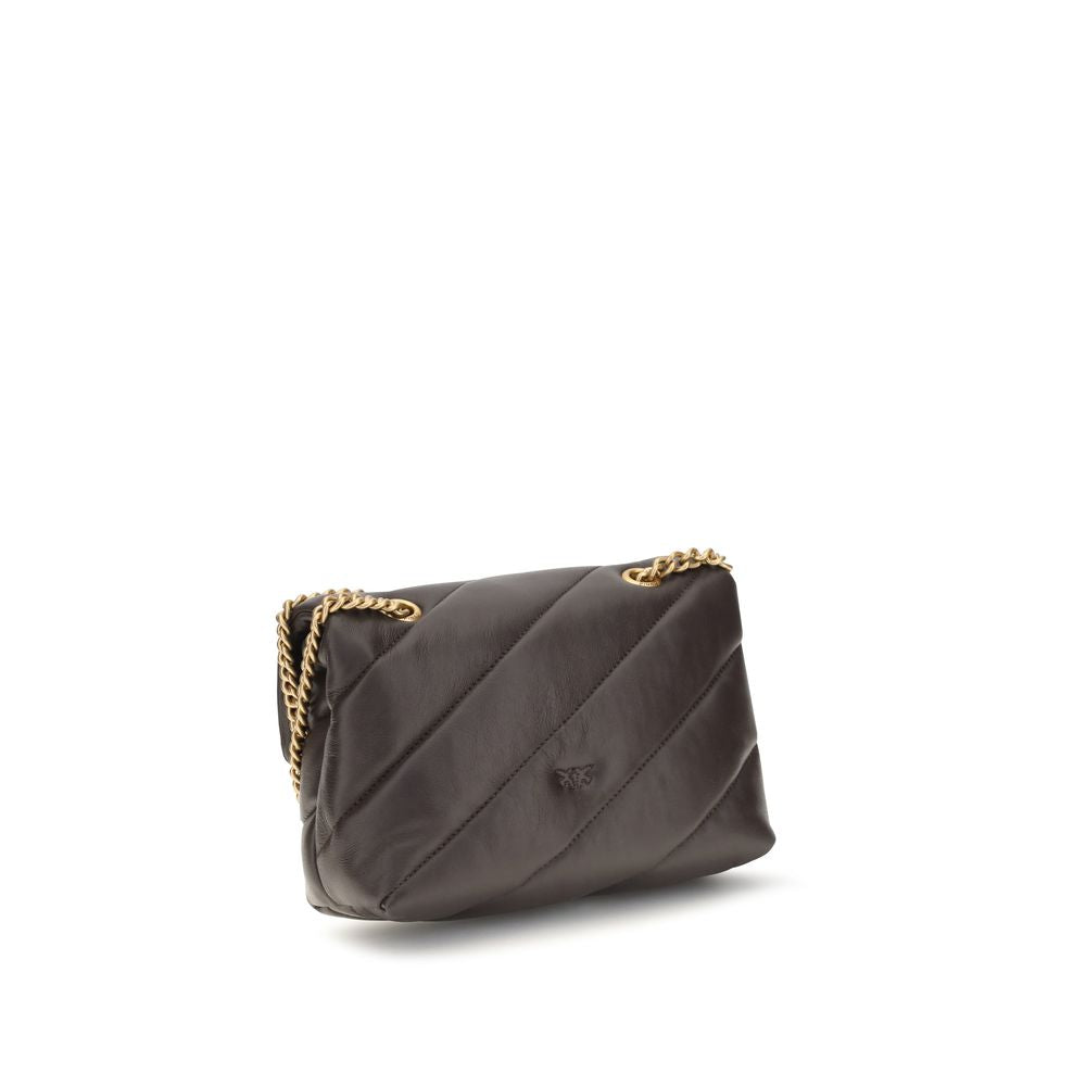 PINKO Bolso de Hombro de Piel de Becerro Marrón Bos Taurus