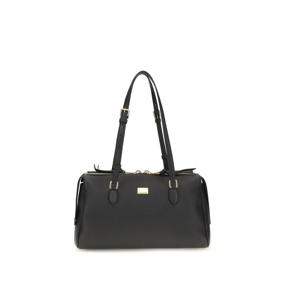 Bolso de Hombro de Piel de Becerro Negra Bos Taurus Dolce & Gabbana