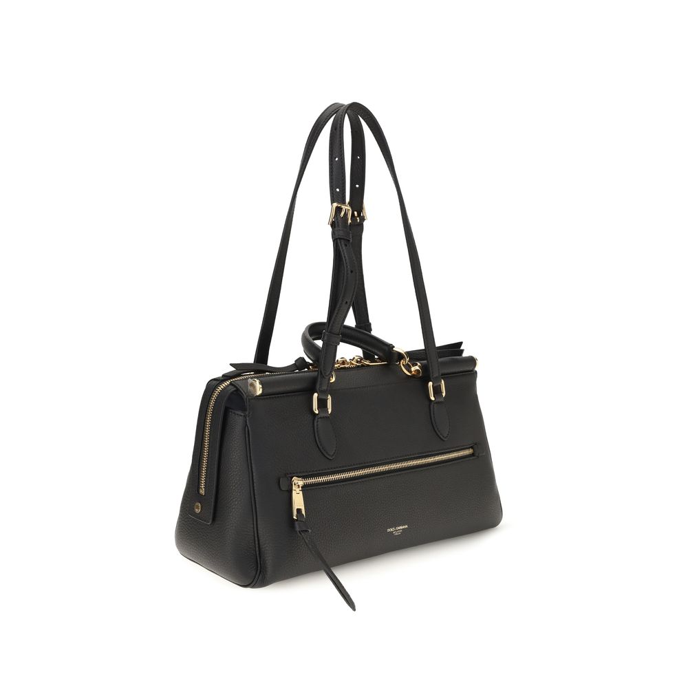 Bolso de Hombro de Piel de Becerro Negra Bos Taurus Dolce & Gabbana