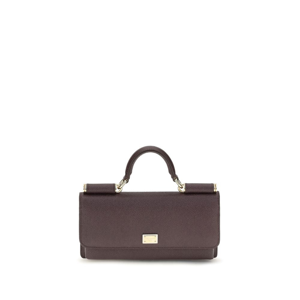 Bolso de hombro Dolce & Gabbana de piel de becerro marrón Bos Taurus