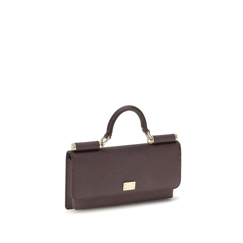 Bolso de hombro Dolce & Gabbana de piel de becerro marrón Bos Taurus