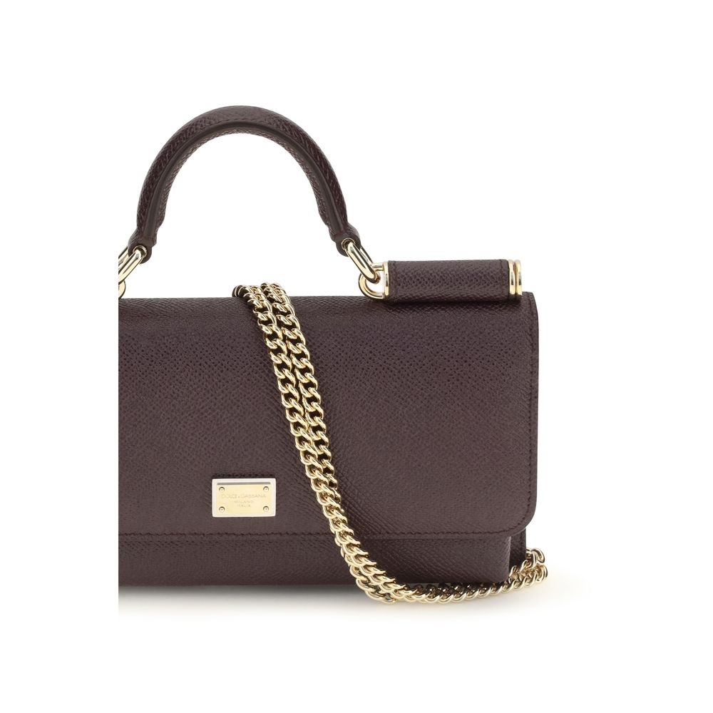Bolso de hombro Dolce & Gabbana de piel de becerro marrón Bos Taurus