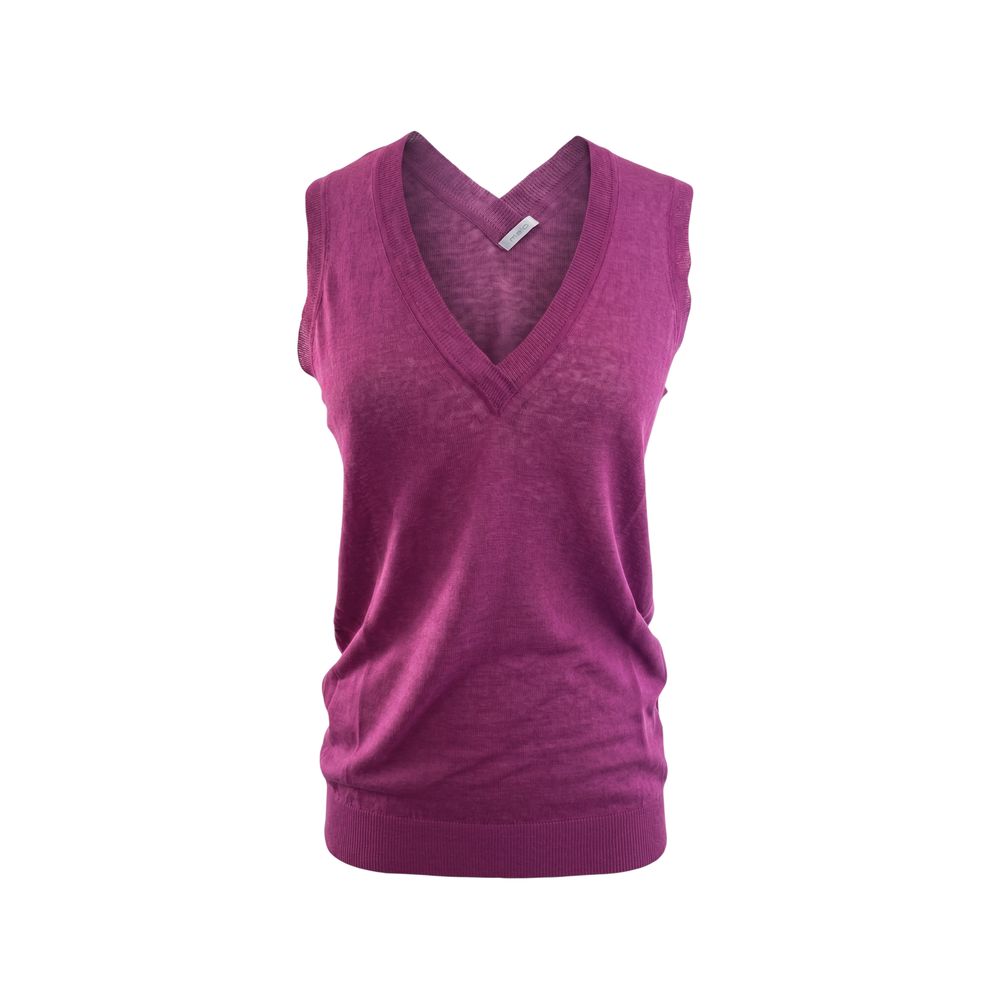 Malo Top de lino morado para mujer