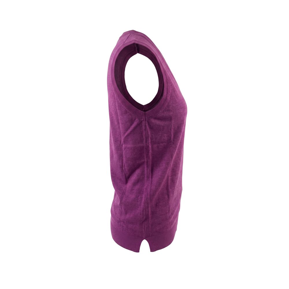 Malo Top de lino morado para mujer