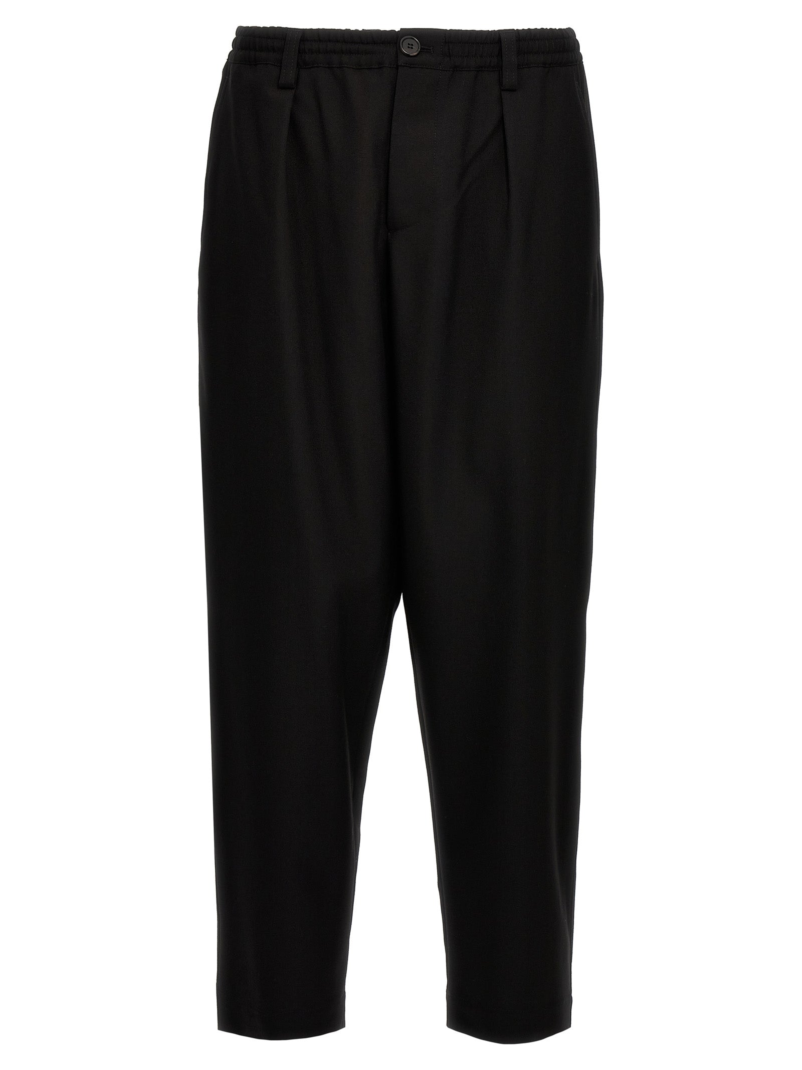 Pantalon court en laine vierge noire Marni
