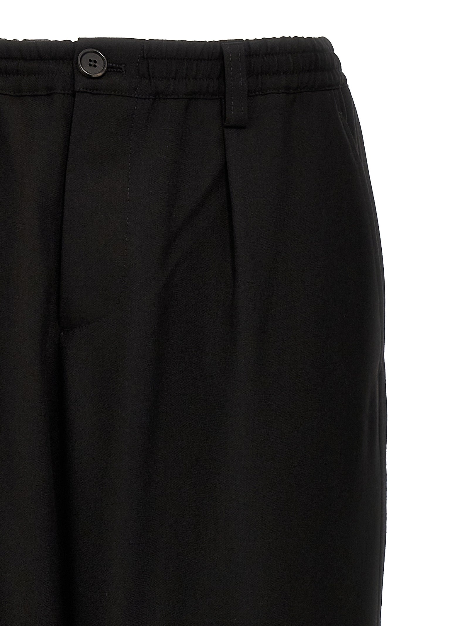 Pantalon court en laine vierge noire Marni