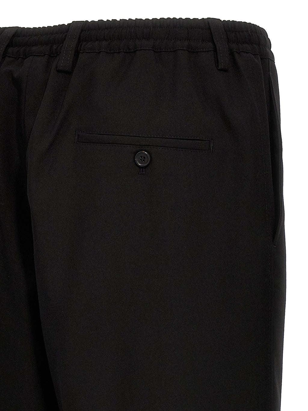 Pantalon court en laine vierge noire Marni