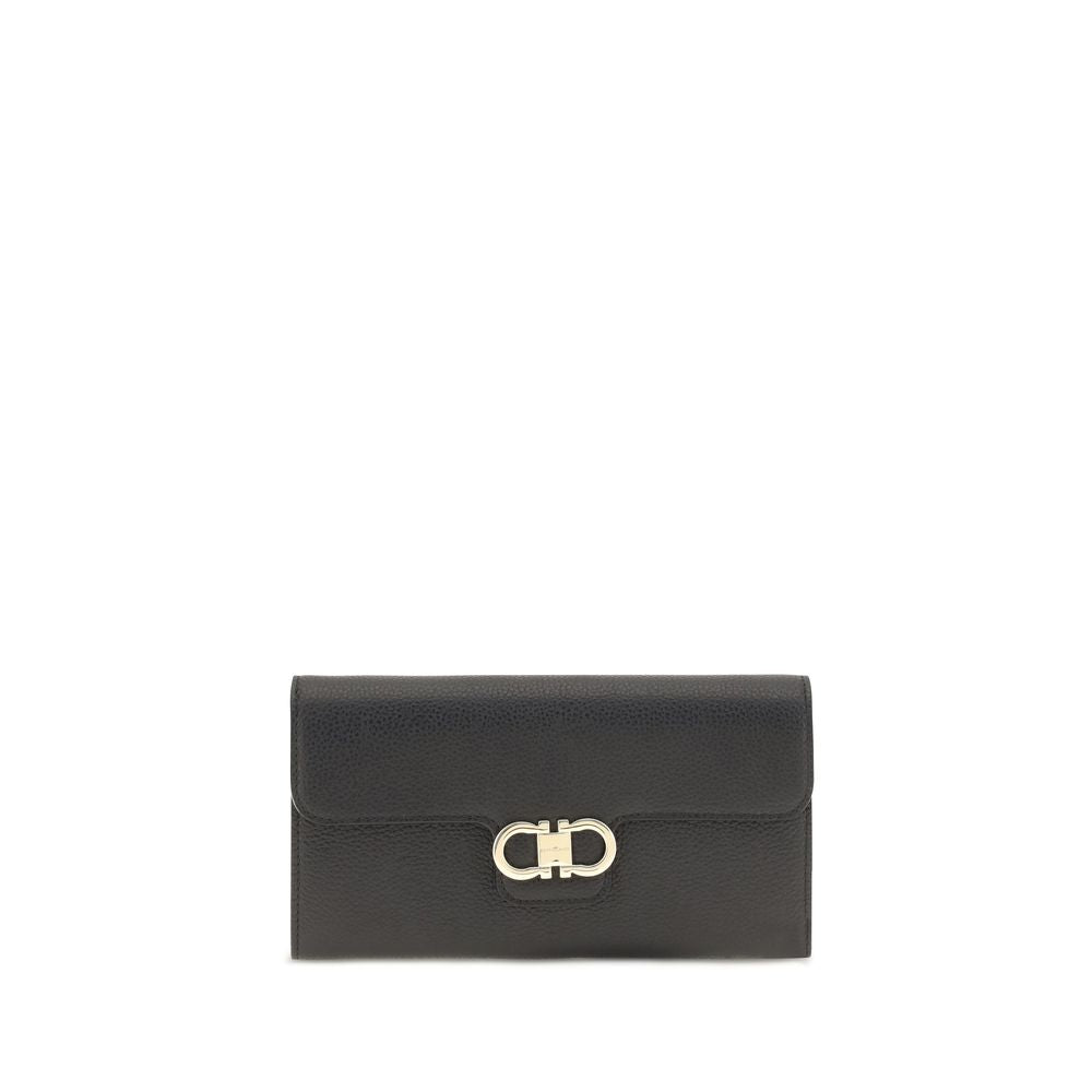 Cartera Ferragamo de piel de becerro negra Bos Taurus