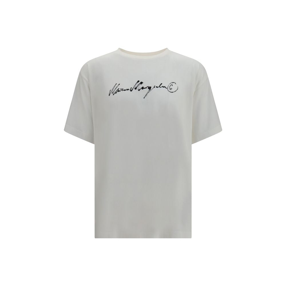 Camiseta de Algodón Blanca MM6