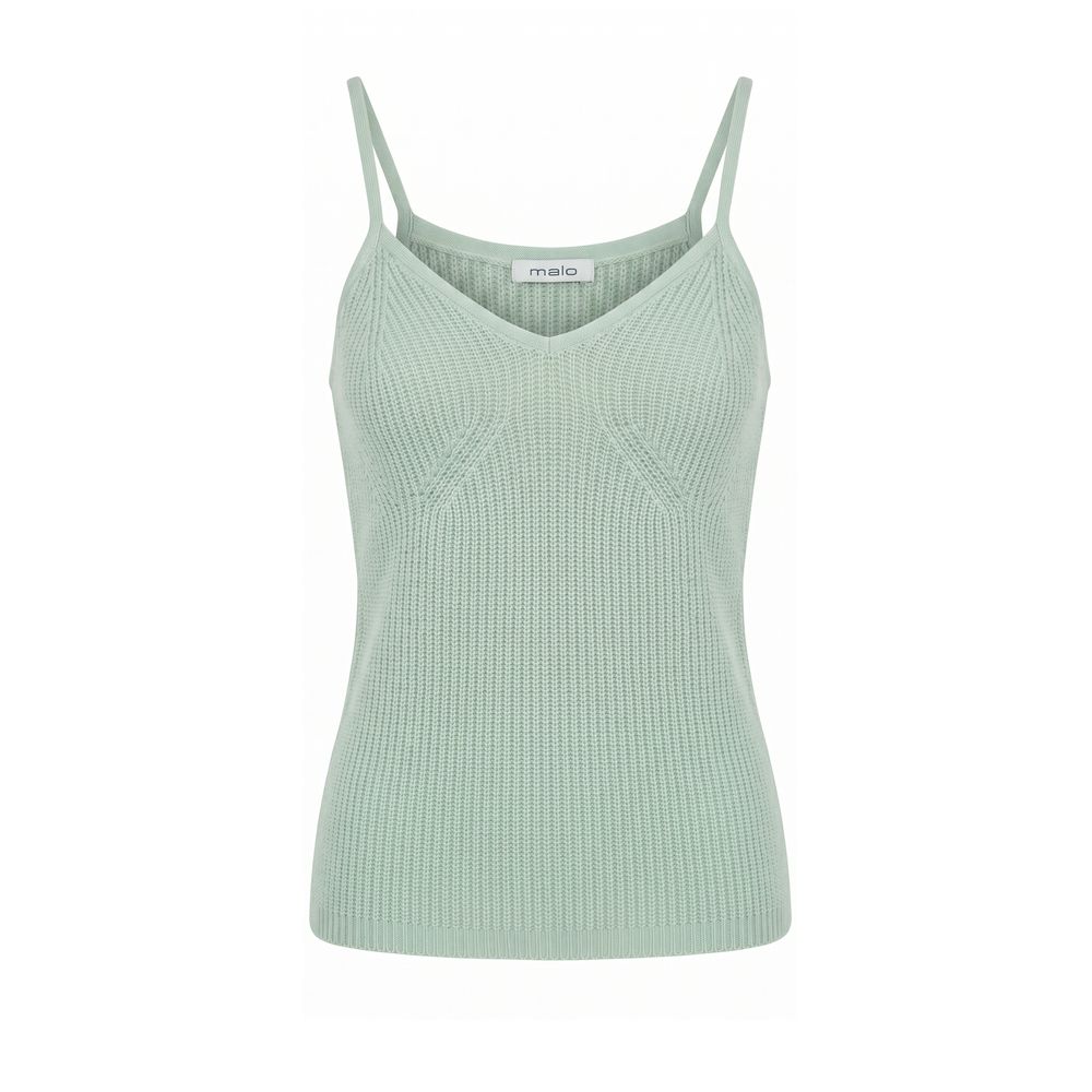 Malo Top sin mangas de lana verde para mujer