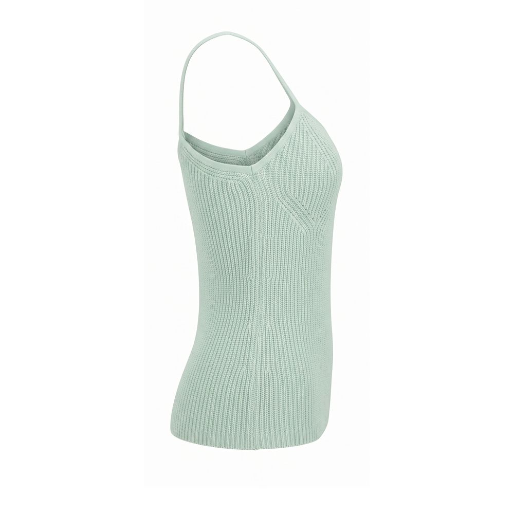 Malo Top sin mangas de lana verde para mujer