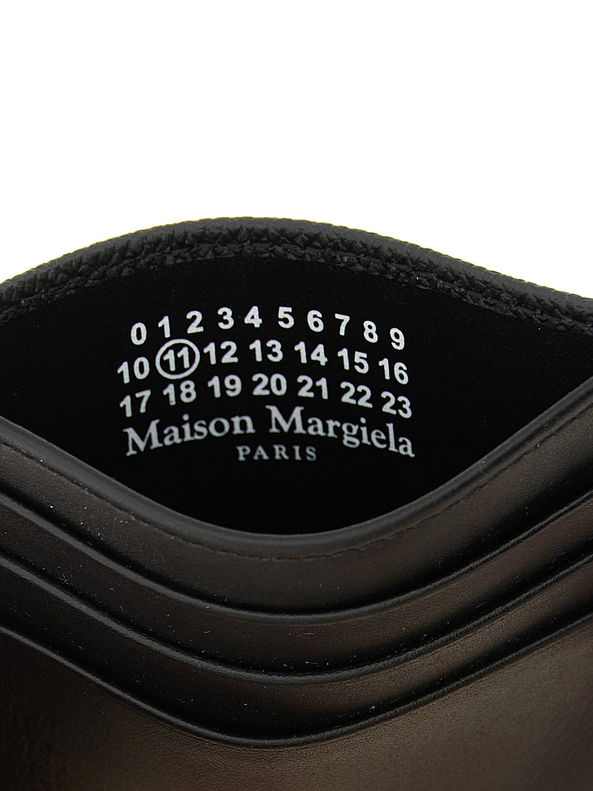 Porte-cartes en cuir de veau noir Maison Margiela