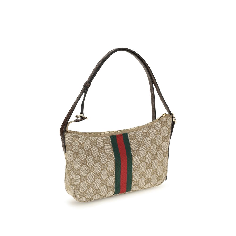 Bolso de hombro Gucci de tela beige