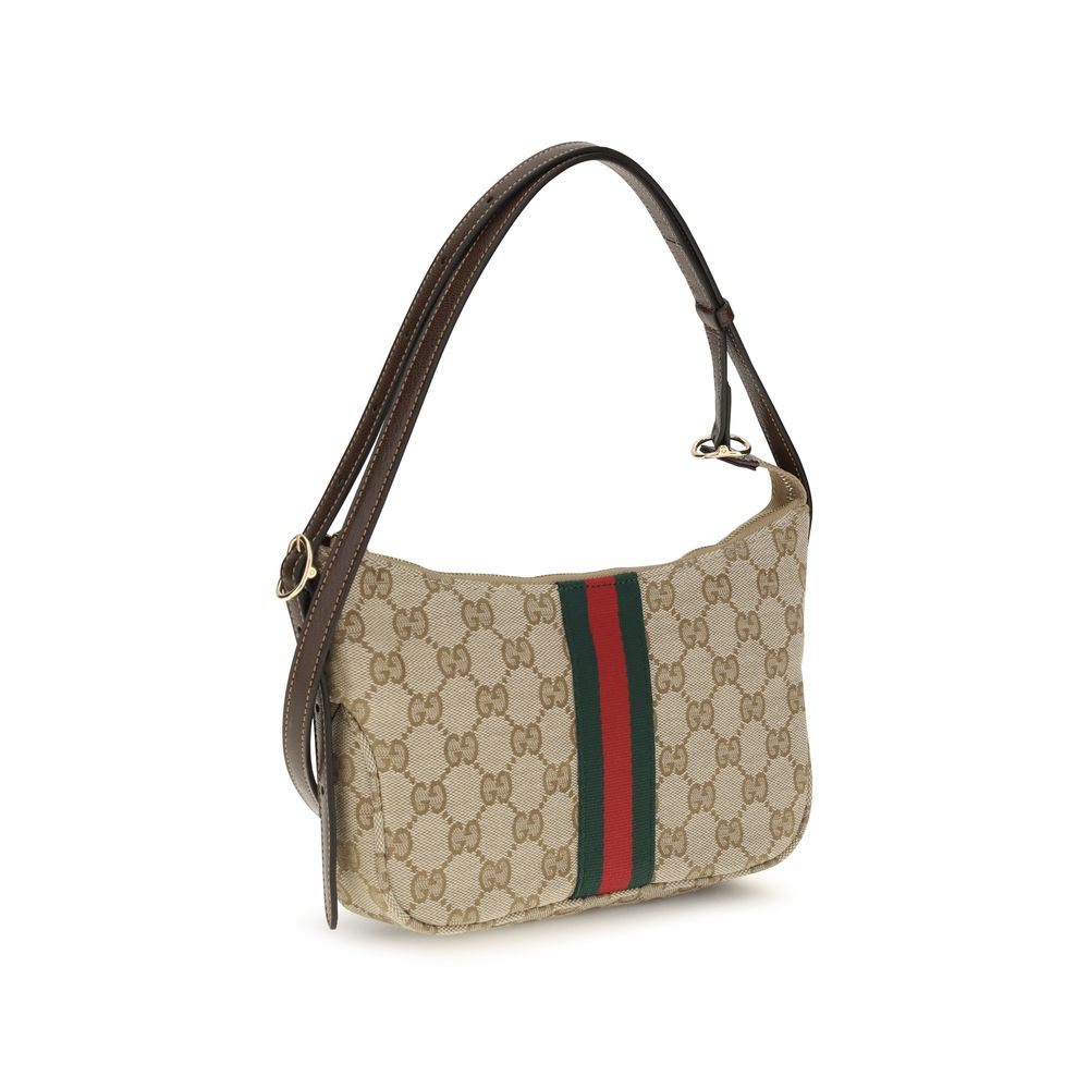 Bolso de hombro Gucci de tela beige