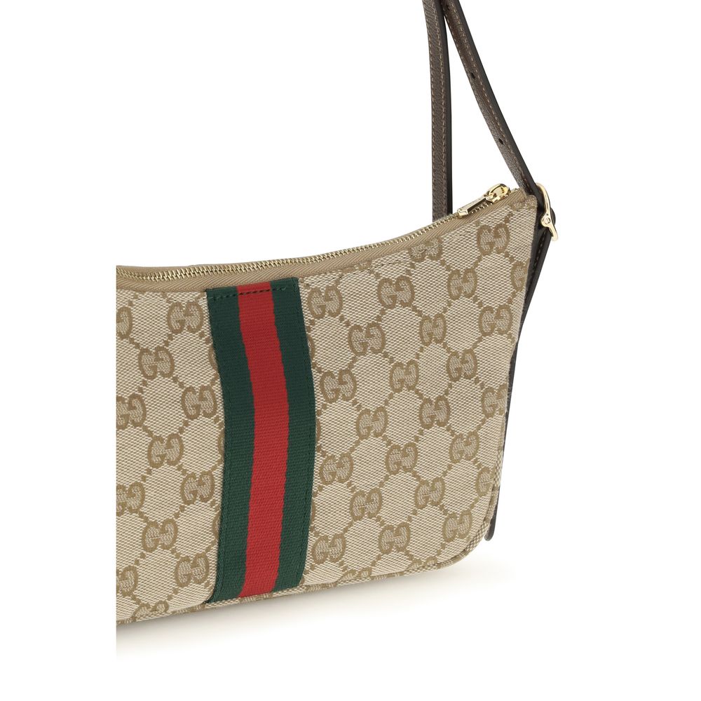 Bolso de hombro Gucci de tela beige