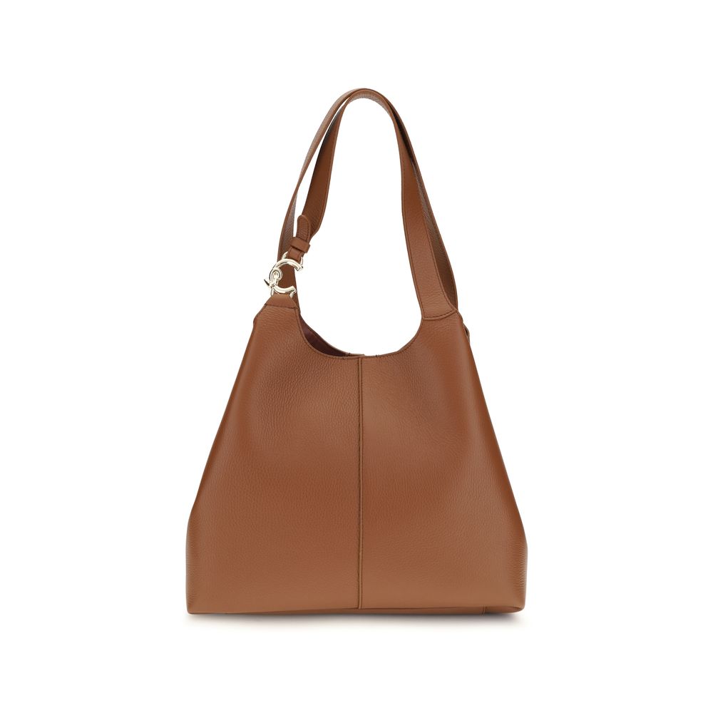 Bolso de hombro Coccinelle de piel de becerro marrón Bos Taurus