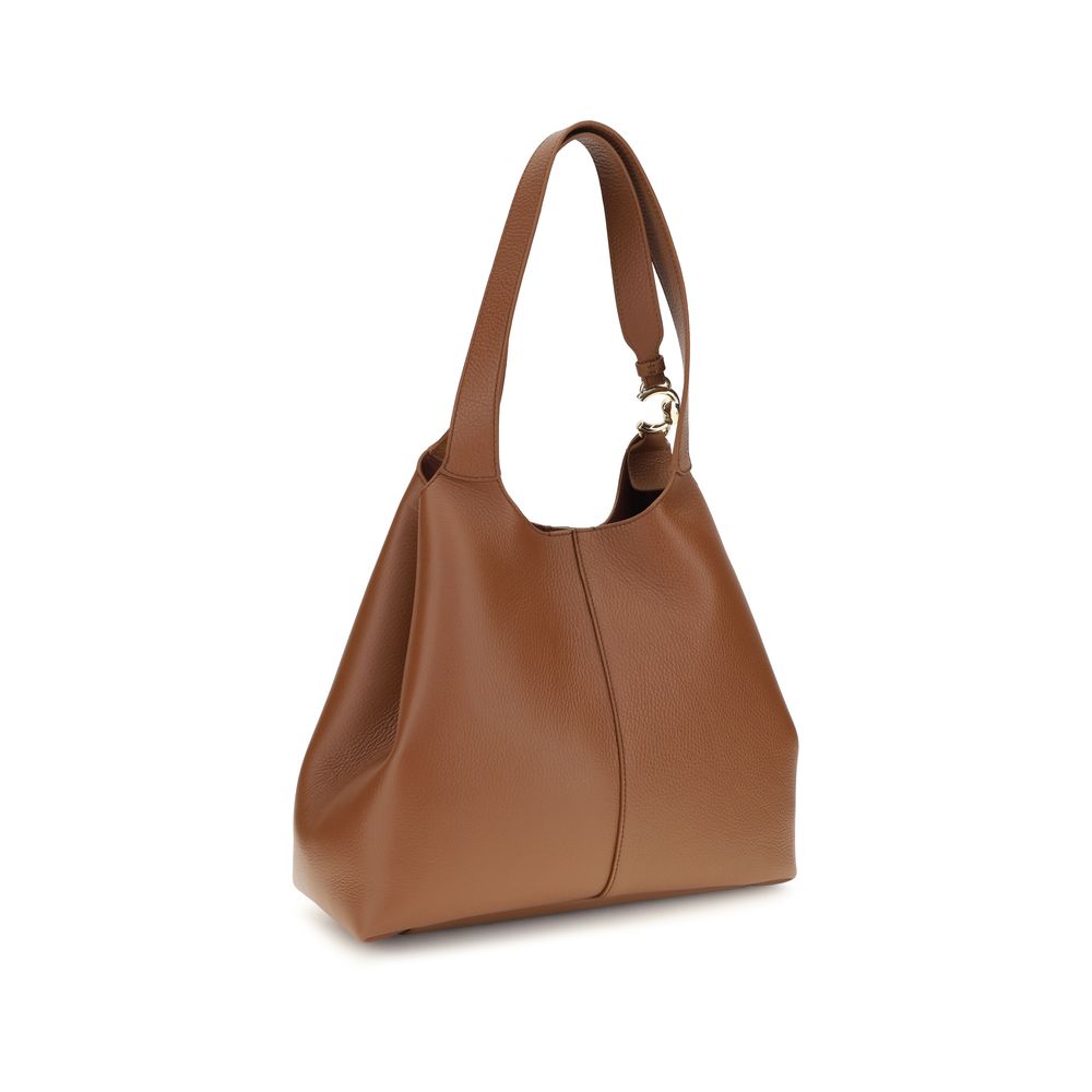 Bolso de hombro Coccinelle de piel de becerro marrón Bos Taurus
