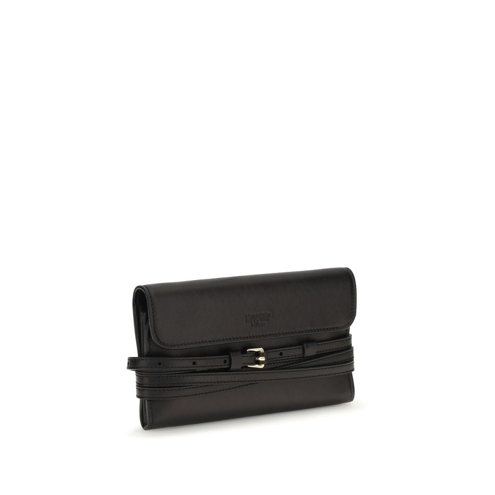 Moschino Black Goatskin Shoulder Bag