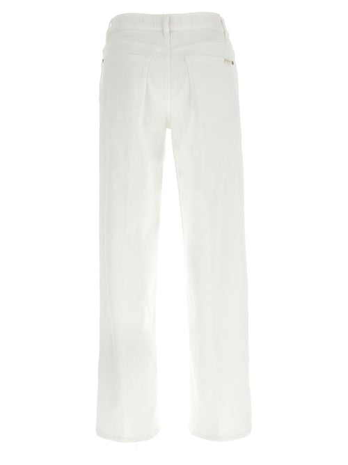 7 For All Mankind White Cotton Straight-Leg Jeans