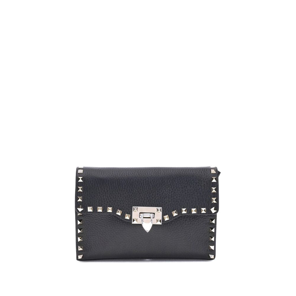 Bolso de hombro Valentino Garavani negro de piel de becerro Bos Taurus