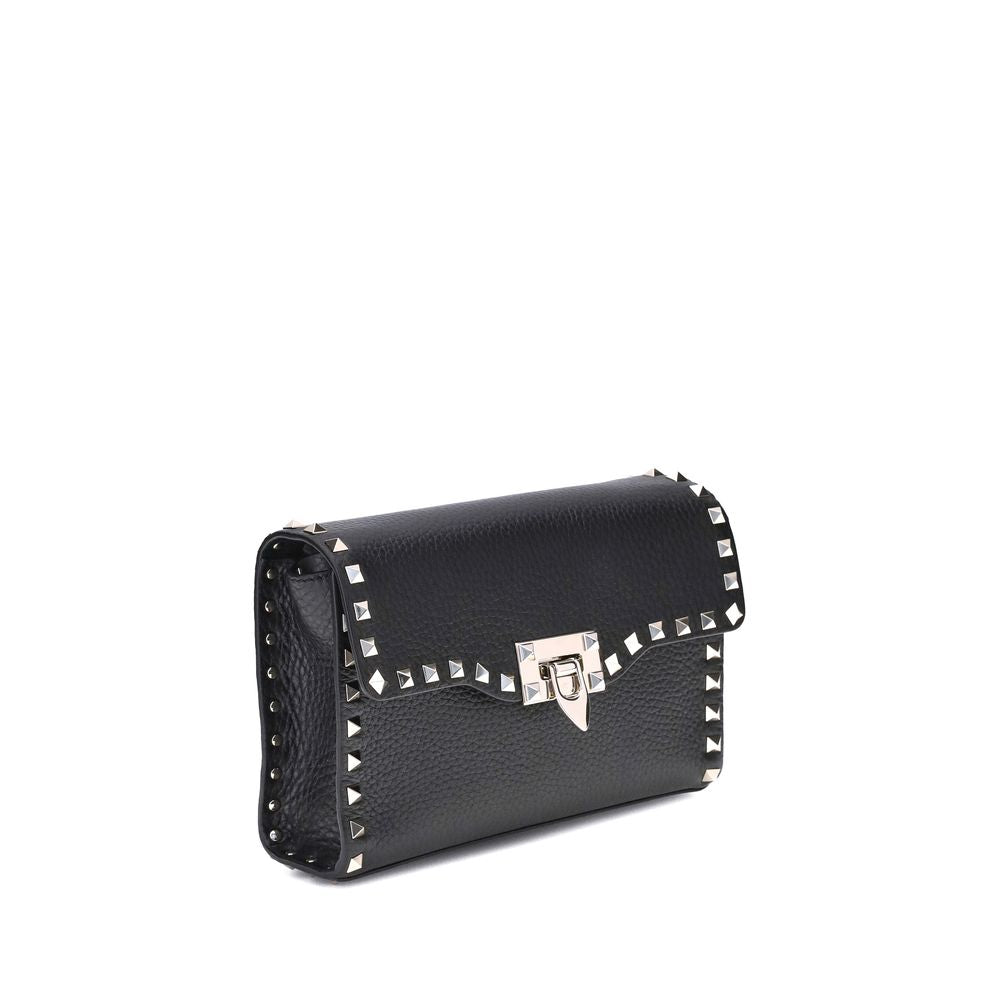 Bolso de hombro Valentino Garavani negro de piel de becerro Bos Taurus