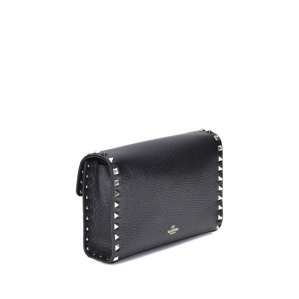 Bolso de hombro Valentino Garavani negro de piel de becerro Bos Taurus