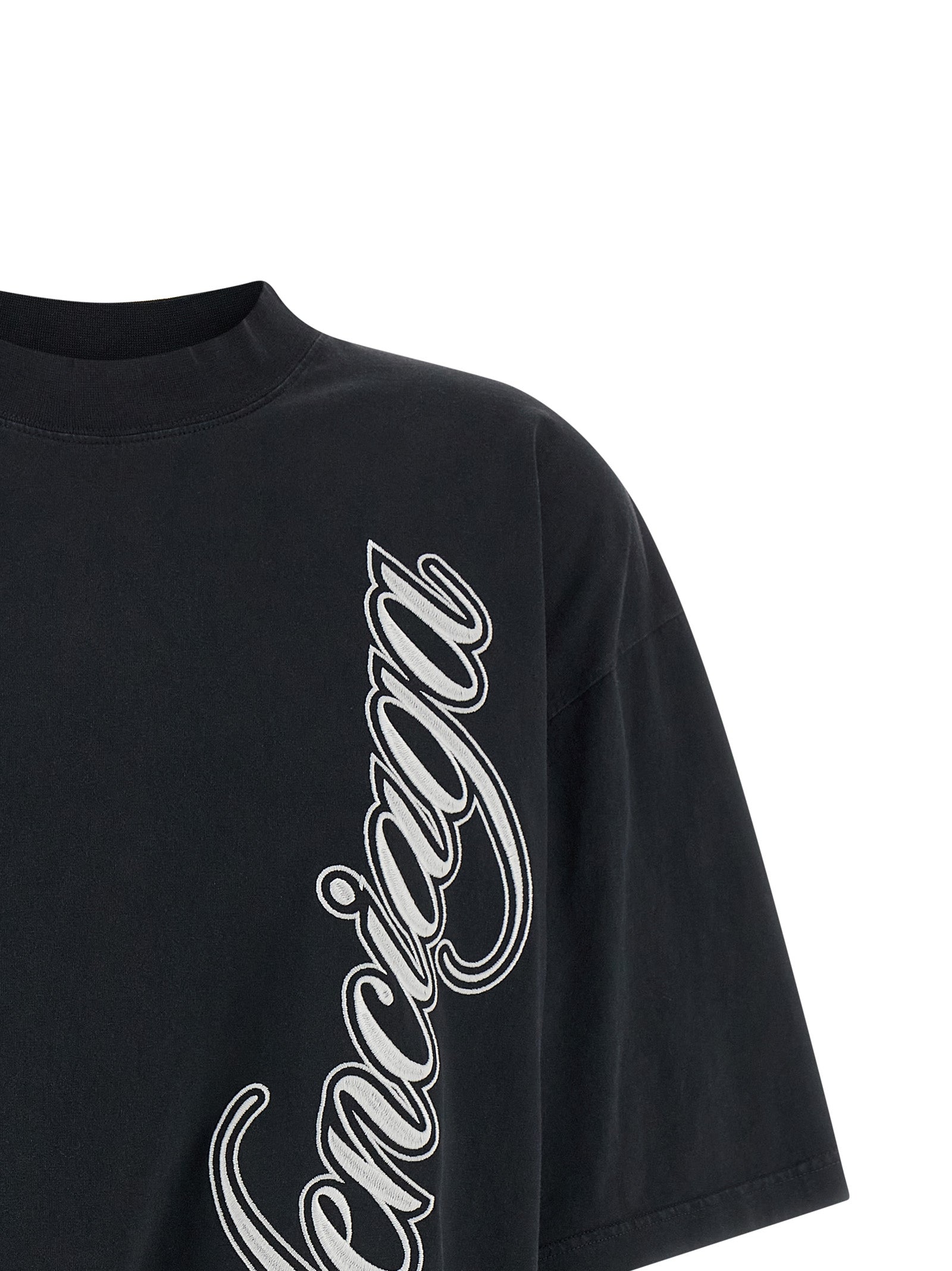 Camiseta Balenciaga de algodón negra