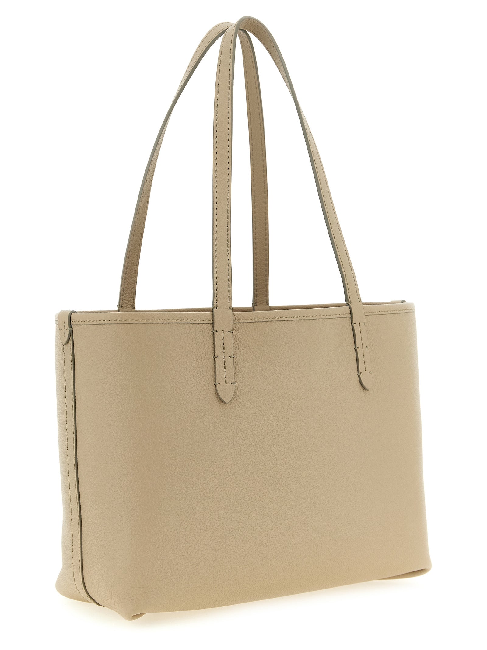 Bolso tote de piel de becerro beige Burberry