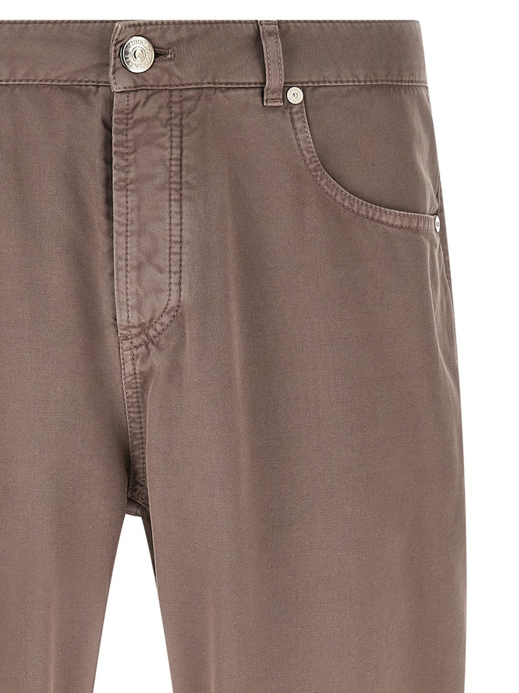 Pantalones informales de algodón marrón Brunello Cucinelli