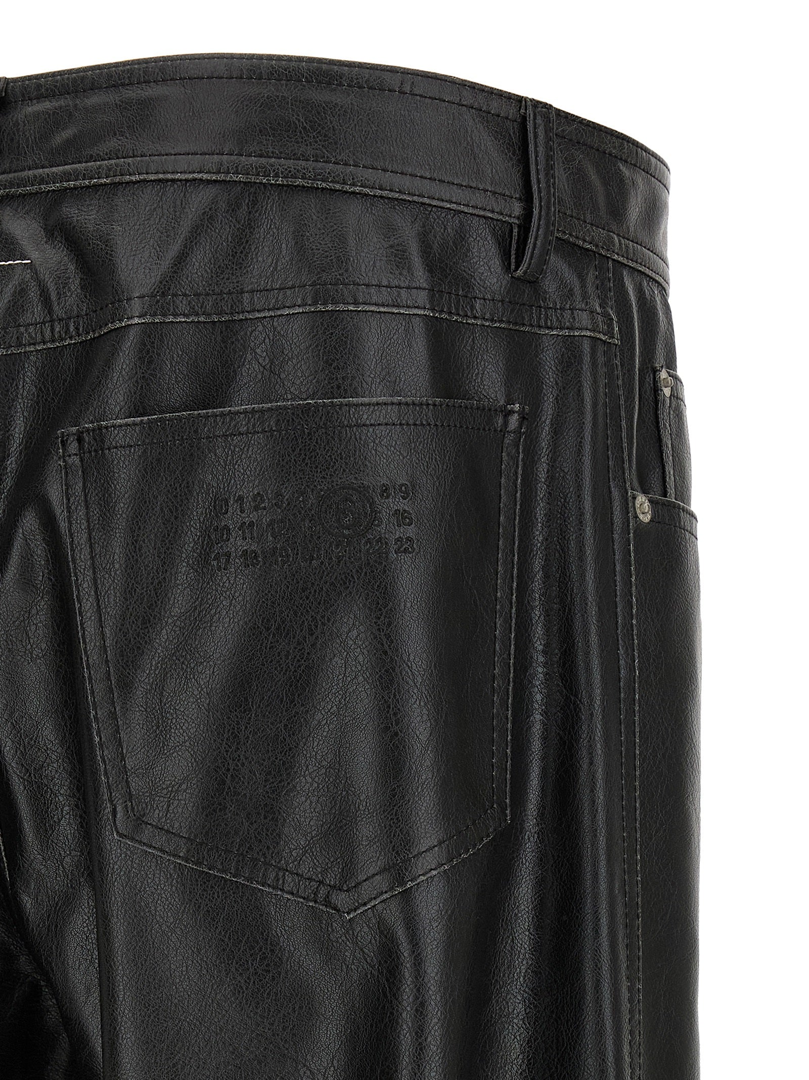 Pantalon décontracté noir en polyester MM6 Maison Margiela
