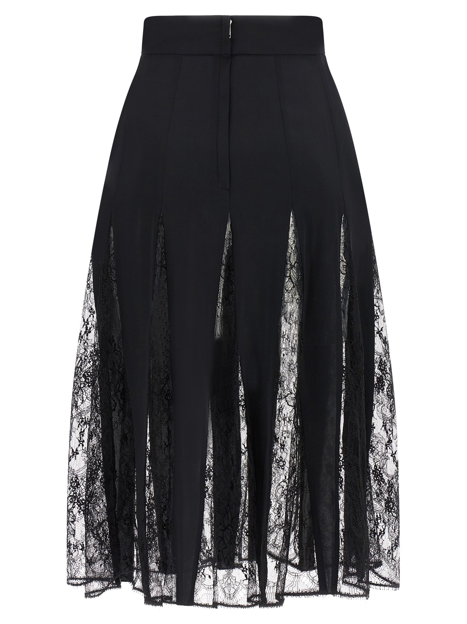 Dolce & Gabbana Black Silk Midi Skirt