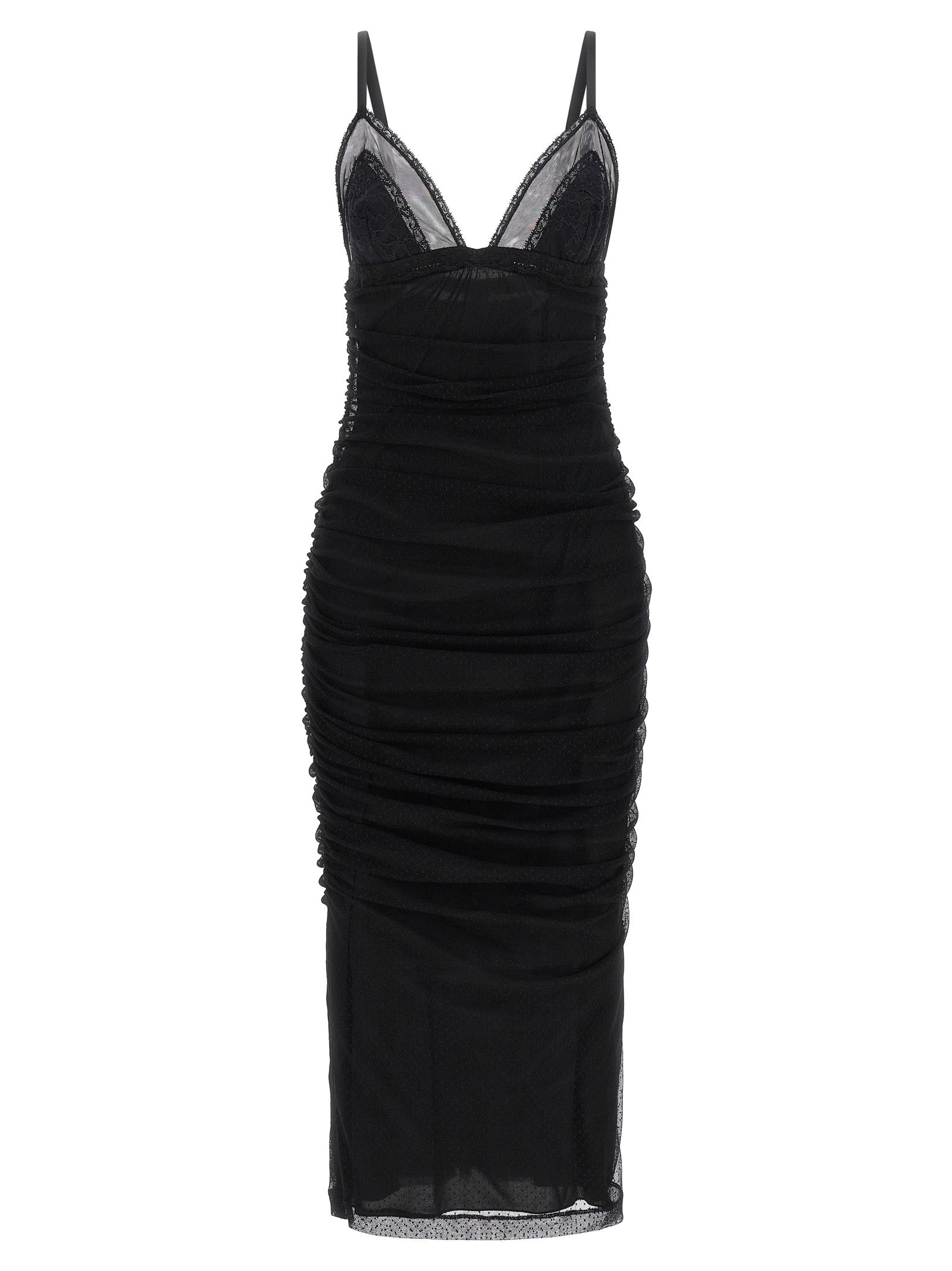 Dolce & Gabbana Black Polyamide Midi Dress