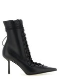 LE SILLA Black Lamb Leather Ankle Boots