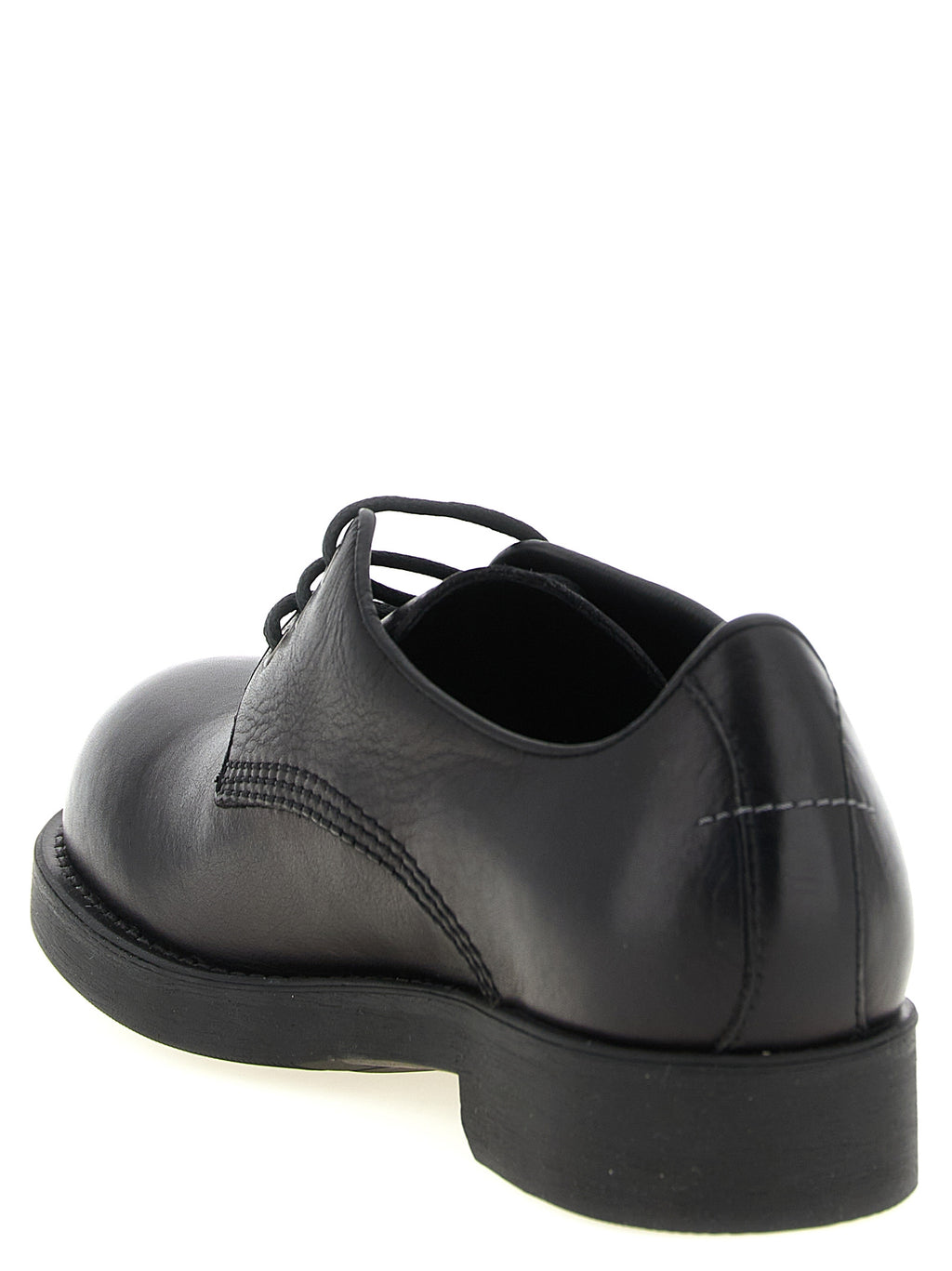 MM6 Maison Margiela Black Cowhide Oxfords And Derbies