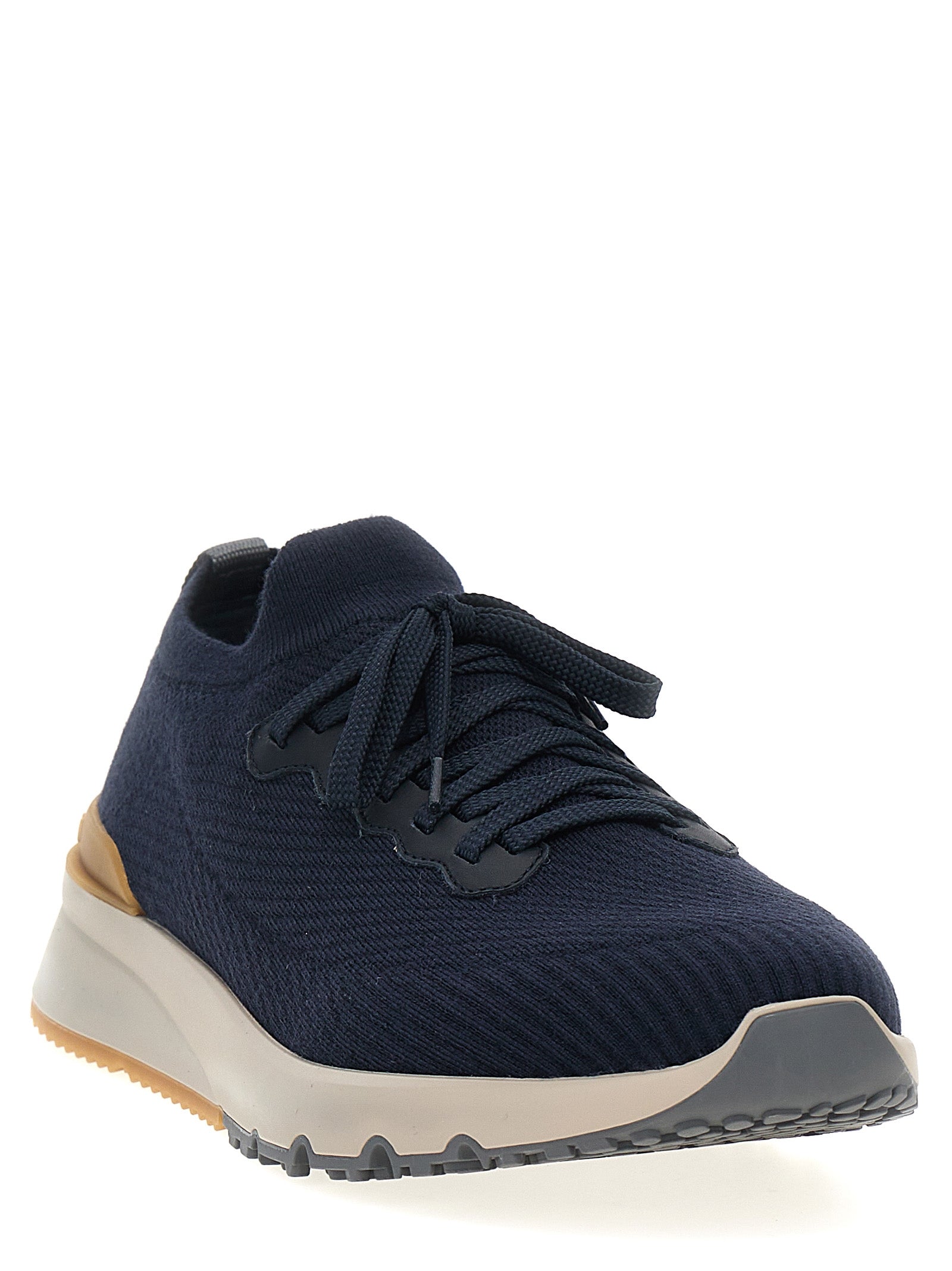 Zapatillas deportivas de lana azul Brunello Cucinelli